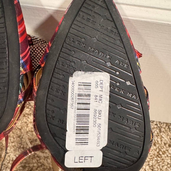 Alex Marie Carmela Tartan Plaid Rhinestone Bow Heels $129 NWT 9.5 - Picture 11 of 11